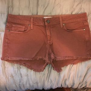 Paige Denim Burnt Orange Denim Jean Shorts